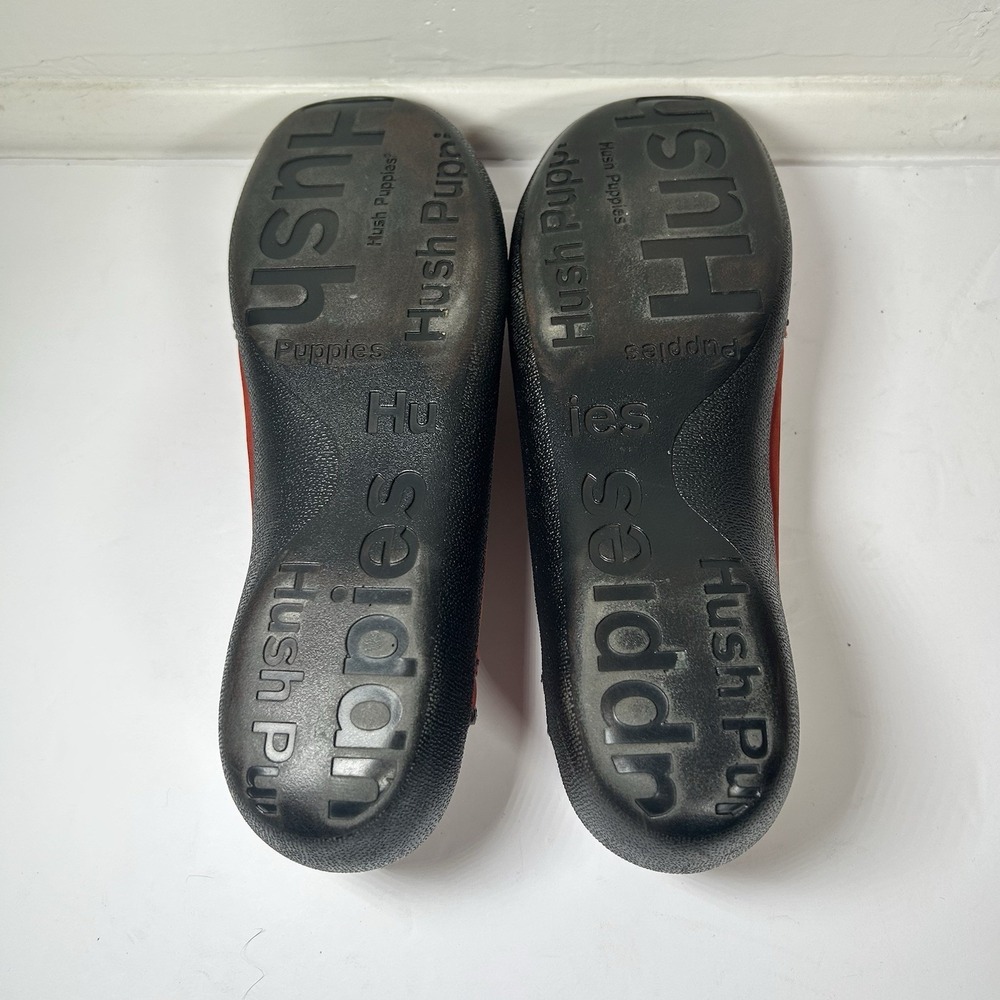 Hush‎ Puppies Red Leather Suede Embellished Flats Womens size 9.5 - Picture 6 of 7